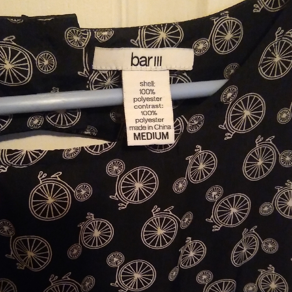 Sleeveless Bicycle Print Dress Women's Size Medium - Picture 3 of 3
